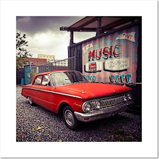 Vintage Red Car Long Island City Queens NYC Posters and Art